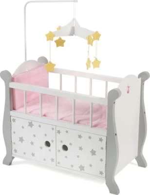 CHIC 2000 Puppenbett Mit Mobile, Stars Grau
