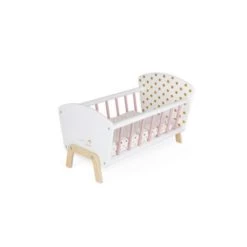 Janod Puppenbett Candy Chic Aus Holz Mit Bettwäsche - J05889